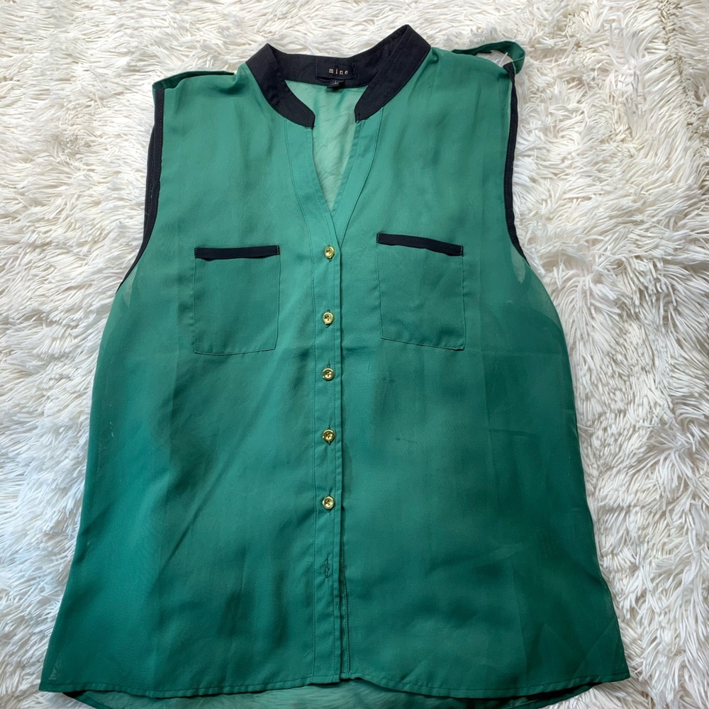 2 tops (blue and green polyester tanks) - Picture 3 of 10